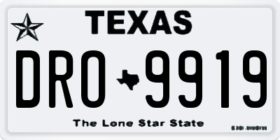 TX license plate DRO9919
