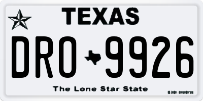 TX license plate DRO9926