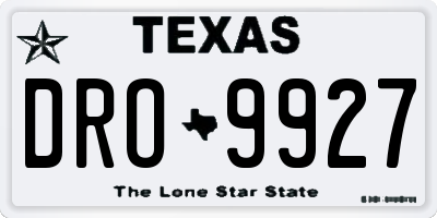 TX license plate DRO9927