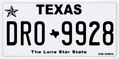 TX license plate DRO9928