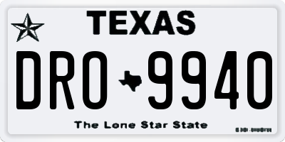 TX license plate DRO9940