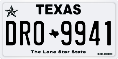 TX license plate DRO9941