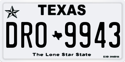 TX license plate DRO9943