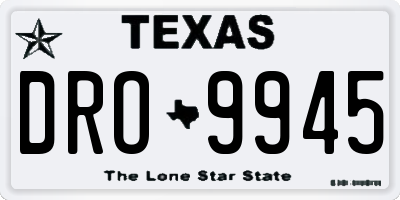 TX license plate DRO9945