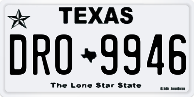 TX license plate DRO9946