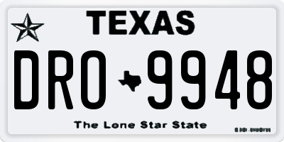TX license plate DRO9948