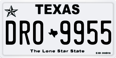 TX license plate DRO9955