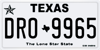 TX license plate DRO9965