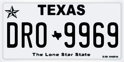 TX license plate DRO9969