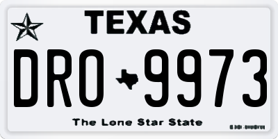 TX license plate DRO9973