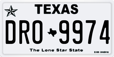 TX license plate DRO9974