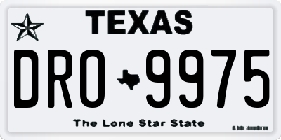 TX license plate DRO9975