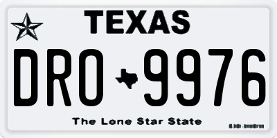 TX license plate DRO9976