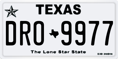 TX license plate DRO9977