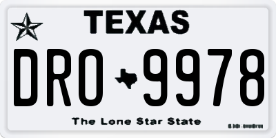 TX license plate DRO9978