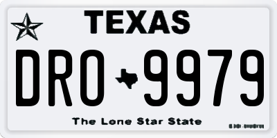 TX license plate DRO9979