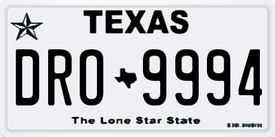 TX license plate DRO9994