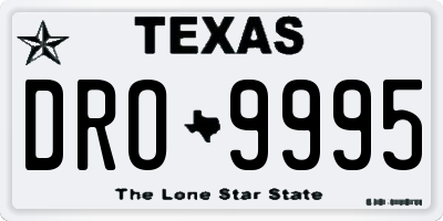TX license plate DRO9995