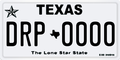 TX license plate DRP0000