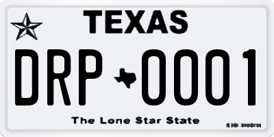 TX license plate DRP0001