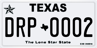 TX license plate DRP0002