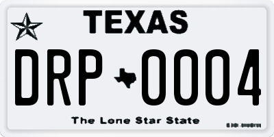 TX license plate DRP0004
