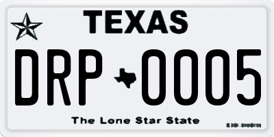 TX license plate DRP0005