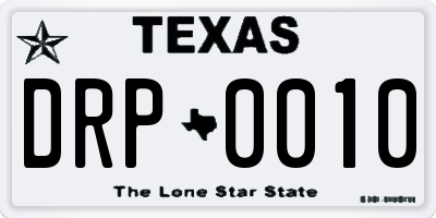 TX license plate DRP0010