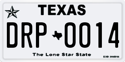 TX license plate DRP0014