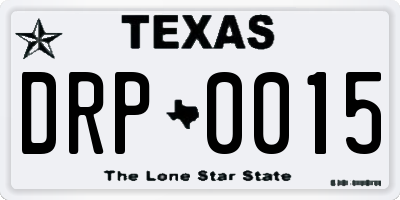TX license plate DRP0015