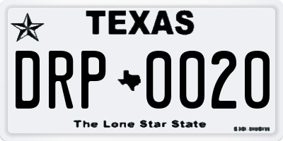 TX license plate DRP0020