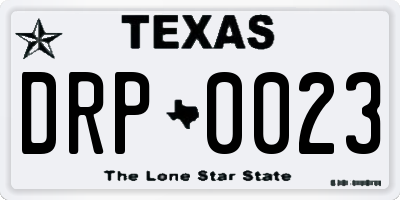 TX license plate DRP0023