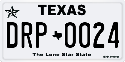 TX license plate DRP0024