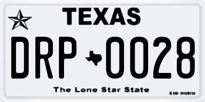 TX license plate DRP0028