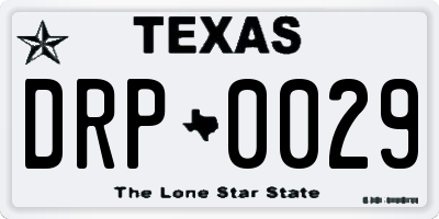 TX license plate DRP0029