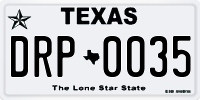 TX license plate DRP0035