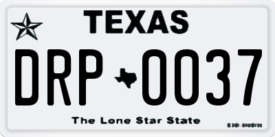TX license plate DRP0037