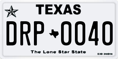 TX license plate DRP0040
