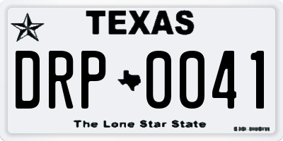 TX license plate DRP0041