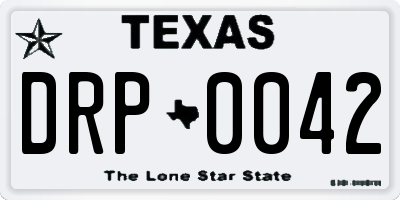 TX license plate DRP0042