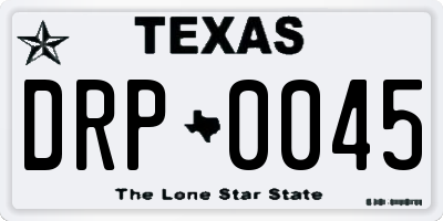 TX license plate DRP0045