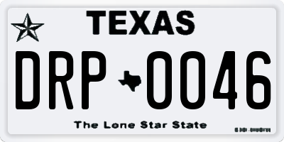 TX license plate DRP0046