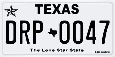 TX license plate DRP0047
