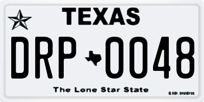 TX license plate DRP0048