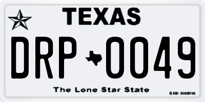 TX license plate DRP0049
