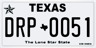 TX license plate DRP0051