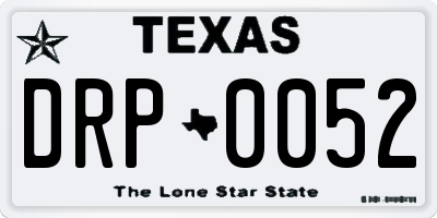 TX license plate DRP0052