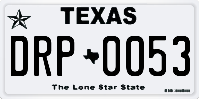 TX license plate DRP0053