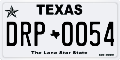 TX license plate DRP0054
