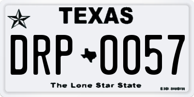 TX license plate DRP0057